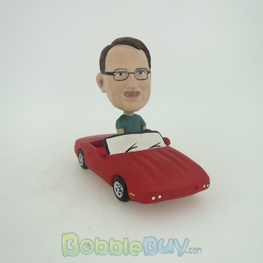 Picture of Man Driving In Red Car Bobblehead