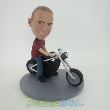 Picture of Man Riding Motorcycle Bobblehead