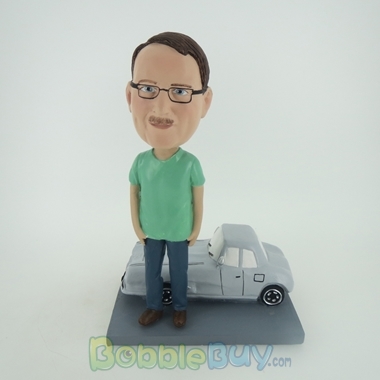 Picture of Man With Car Bobblehead