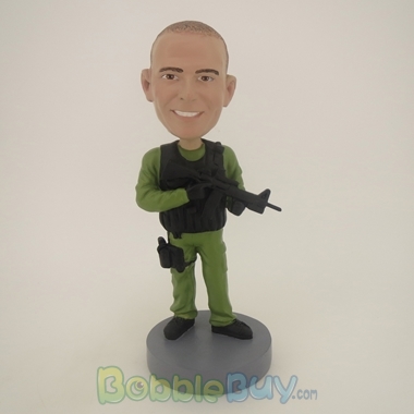 Picture of Man With Gun & Walkie Talkie Bobblehead