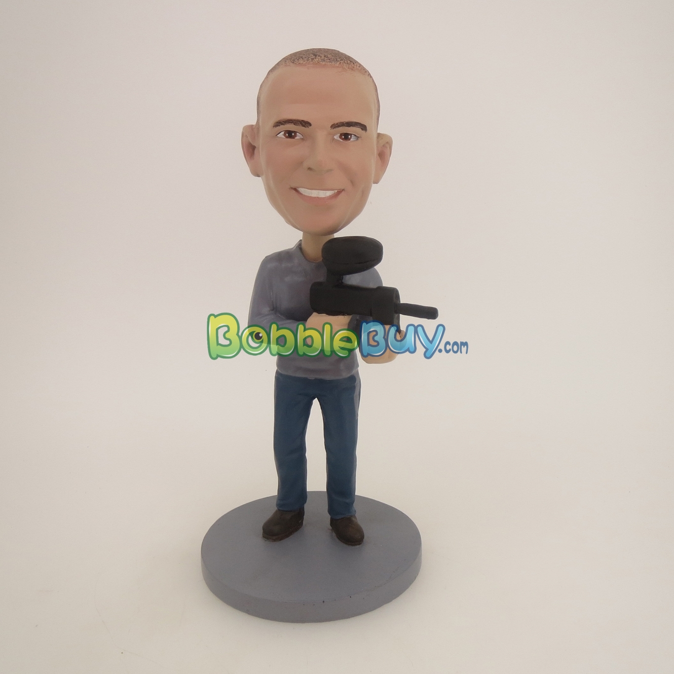 Man With Machine Gun Bobblehead BobbleBuy Custom Bobbleheads from 50
