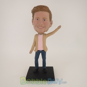 Picture of One Hand Up Handsome Man Bobblehead