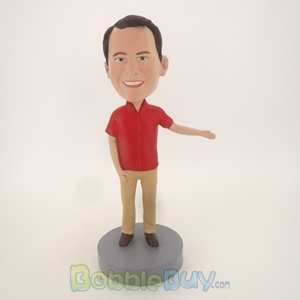 Picture of Red Shirt Casual Male With Arm Out Bobblehead