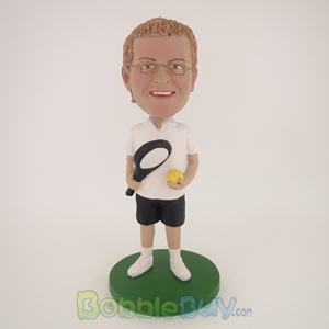 Picture of White T-Shirt Tennis Player Bobblehead